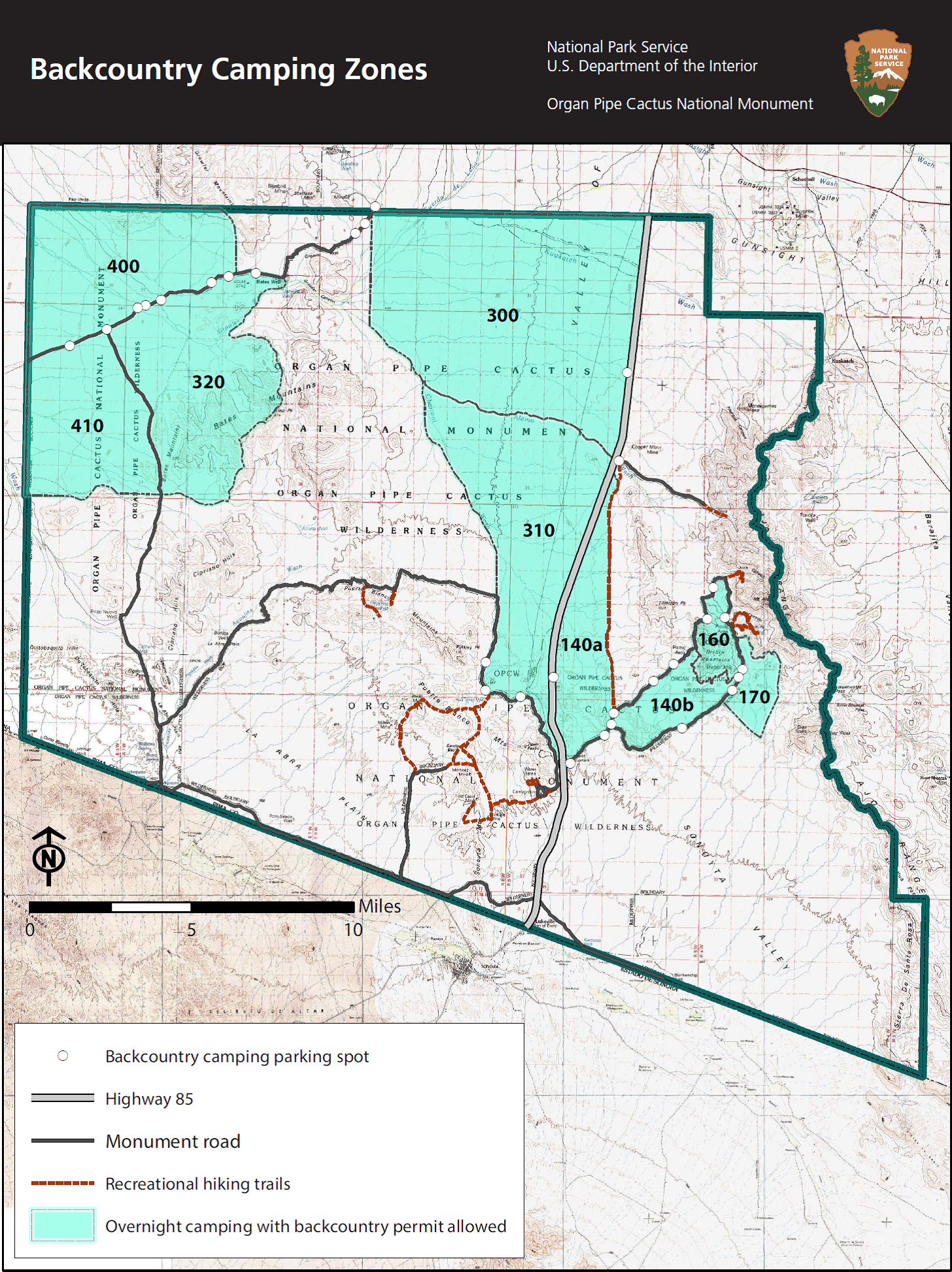 map of Organ Pipe Cactus national monument
